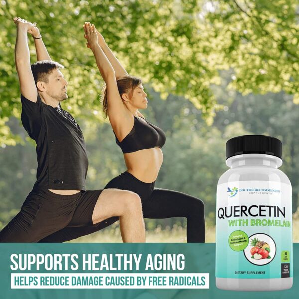Suplemento Doctor Recommended Quercetina y Bromelina frontal botella