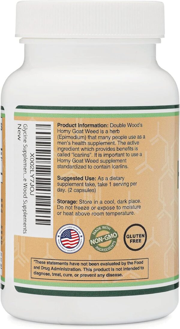 Suplemento Double Wood sin gluten y sin OMG Horny Goat Weed