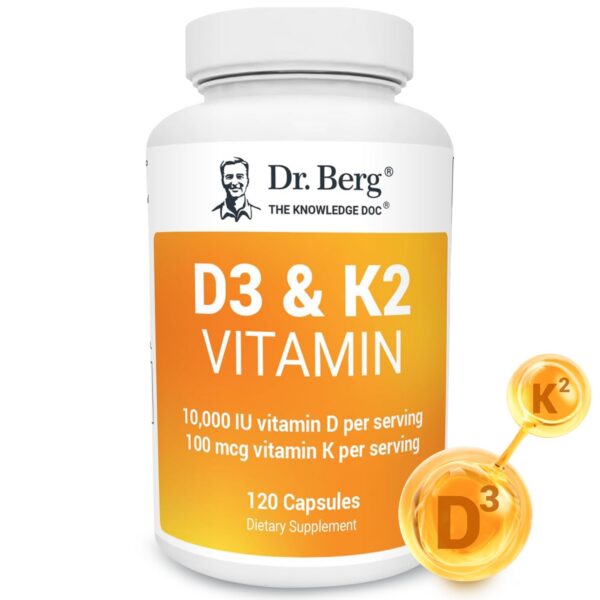 Suplemento Dr Berg vitamina D3 K2 polvo 120 cápsulas frasco