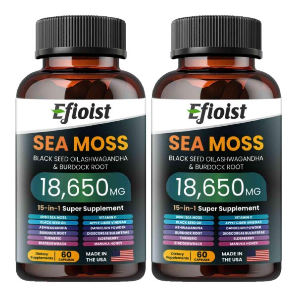 Suplemento Efioist Sea Moss 15 en 1 120 cápsulas verde oliva