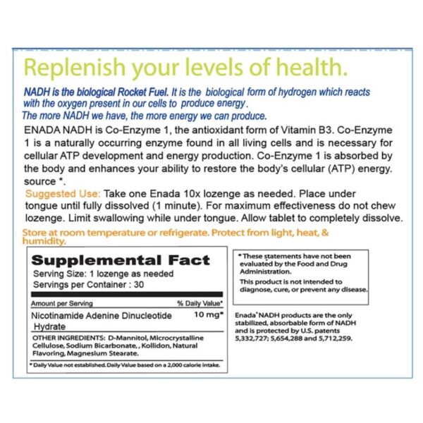 Suplemento ENADA 10X presentación caja 60 pastillas