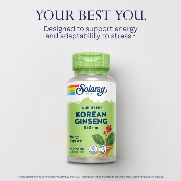 Suplemento para energía y estrés Ginseng Coreano SOLARAY