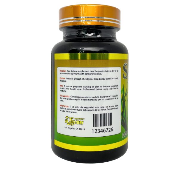 Suplemento espirulina 90 cápsulas para salud y nutrición