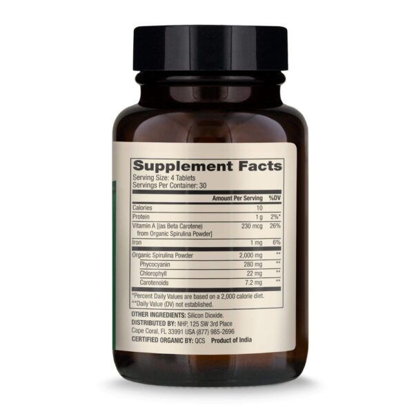 Suplemento espirulina orgánica Dr. Mercola 2000mg por porción