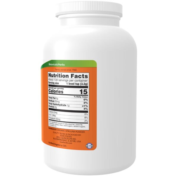 Suplemento natural de espirulina rica en vitamina B-12 y clorofila