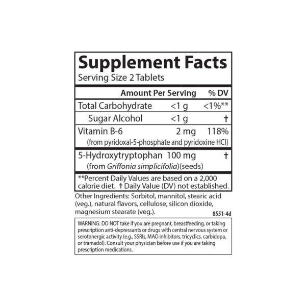 Suplemento para estado de ánimo saludable Carlson 5-HTP 100 mg