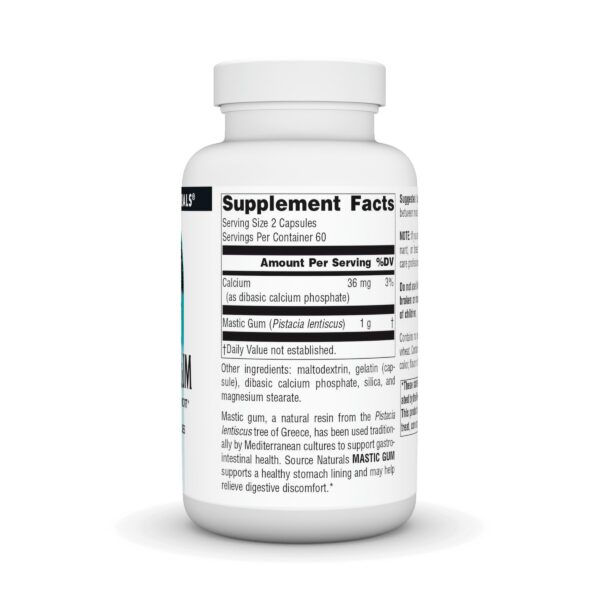 Suplemento estomacal goma mastíc 500mg Source Naturals