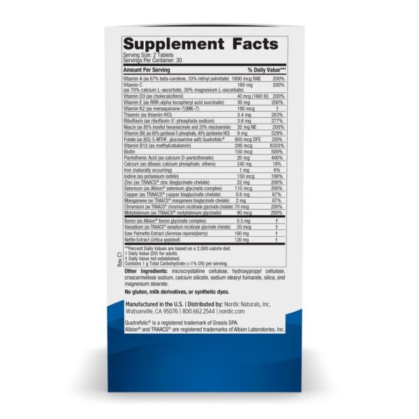 Suplemento extra fuerte Nordic Naturals con vitaminas y minerales