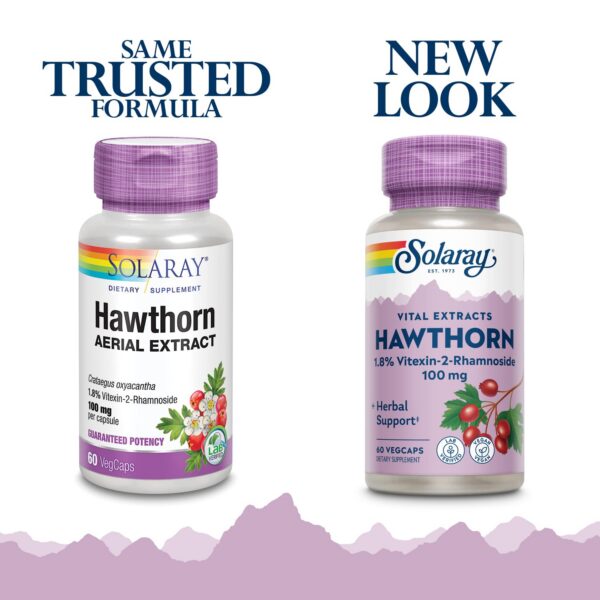 Version 1.0.0 Empaque del suplemento extracto de espino blanco Solaray de 60 cápsulas