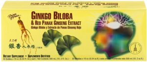 Botella de Prince Of Peace Extracto Ginkgo Biloba y Ginseng Rojo