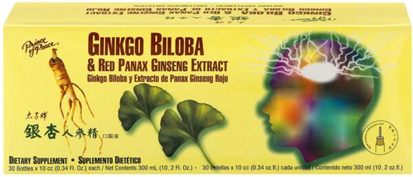 Version 1.0.0 Botella de Prince Of Peace Extracto Ginkgo Biloba y Ginseng Rojo