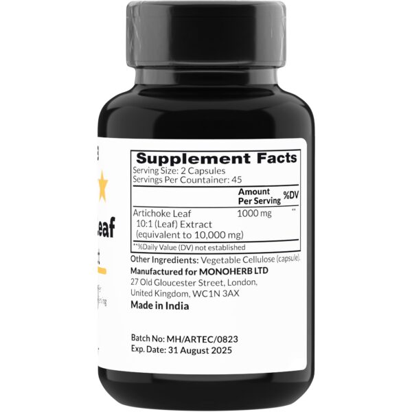 Version 1.0.0 Suplemento extracto hoja de alcachofa MONOHERB 90 cápsulas