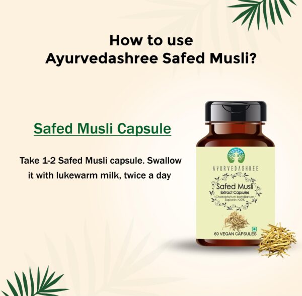 Suplemento de extracto vegano y sin gluten Safed Musli de alta calidad