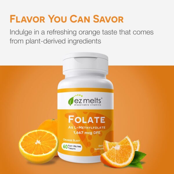 Suplemento EZ Melts folato para salud cardiovascular y sistema nervioso