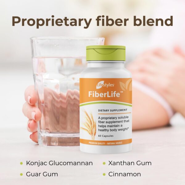 Suplemento FiberLife con konjac, goma guar y extracto de canela