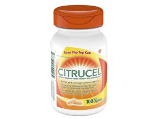 Suplemento fibra cápsulas Citrucel para salud digestiva