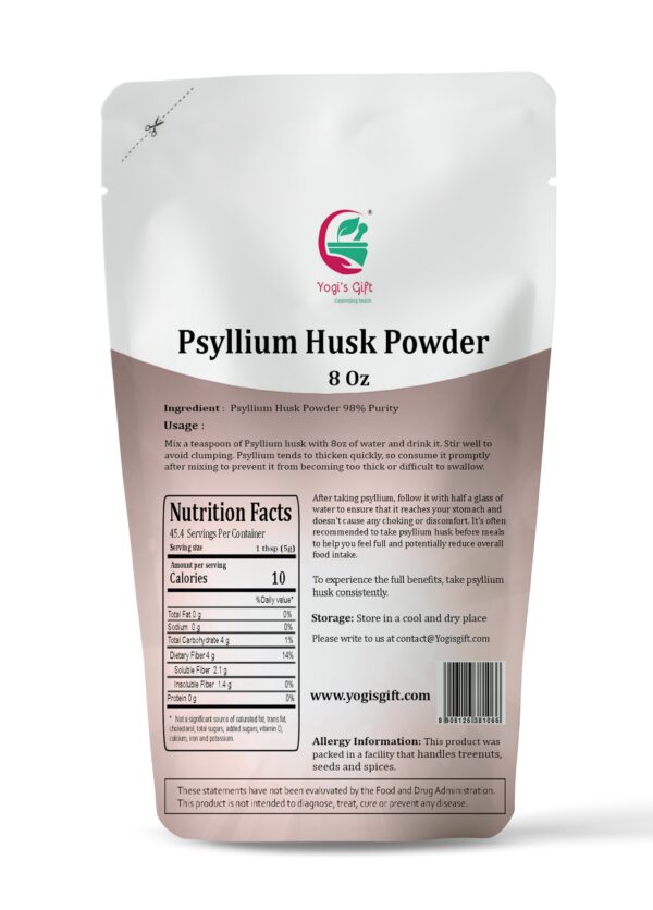 Suplemento fibra dieta keto psyllium sin OGM YOGI'S GIFT