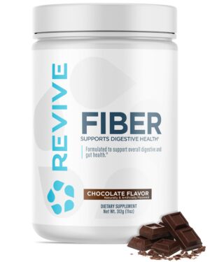 Version 1.0.0 Suplemento de fibra Revive MD sabor chocolate paquete