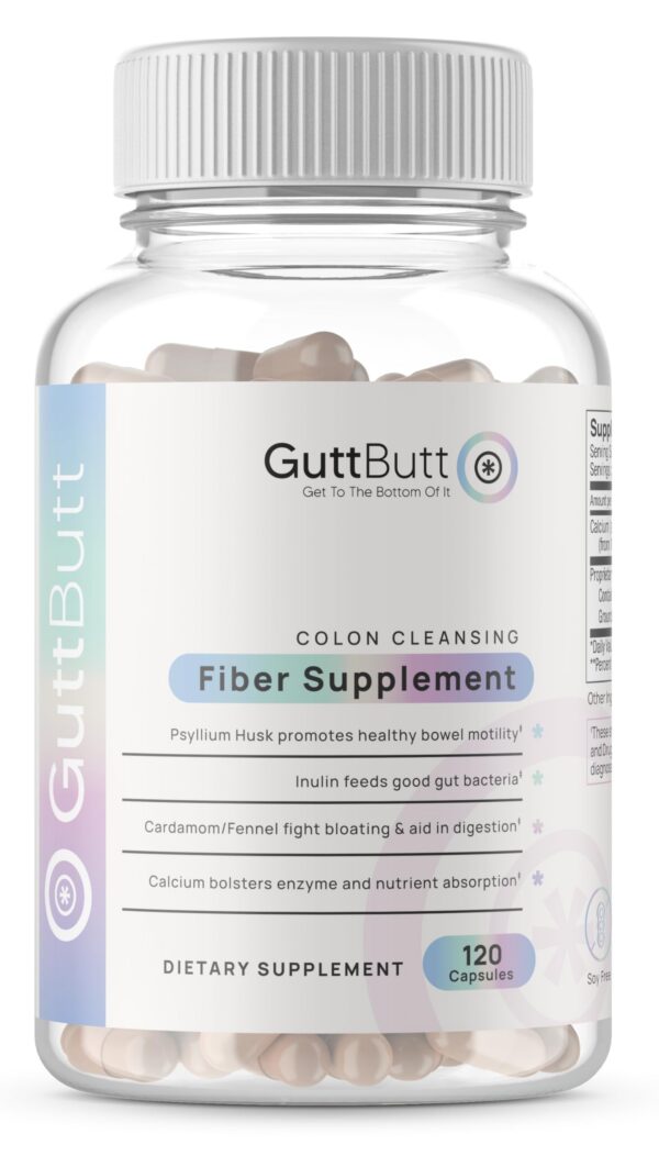 Suplemento fibra vegano GuttButt para limpieza y salud intestinal