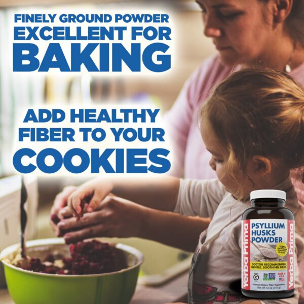 Suplemento fibra vegetal psyllium Yerba Prima vegano sin gluten