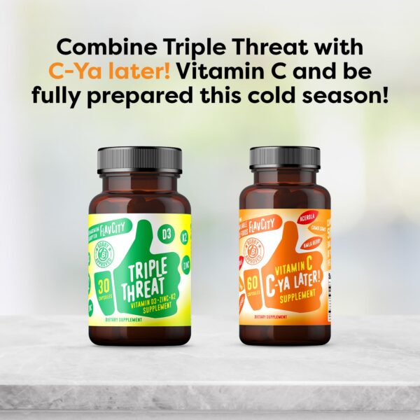 Suplemento FlavCity apoyo inmunológico vitamina D3, zinc y K2