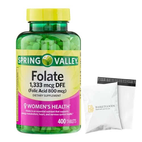 Botella de Suplemento de Folato Spring Valley 400 Unidades