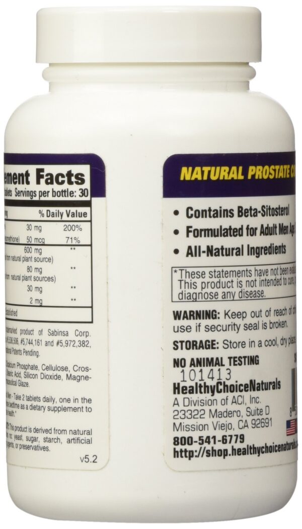 Suplemento fórmula natural próstata 60 cápsulas Healthy Choice