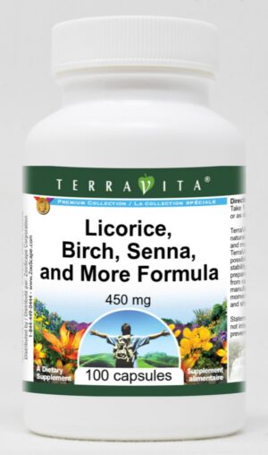 Suplemento fórmula regaliz abedul sena 450 mg 100 cápsulas TerraVita