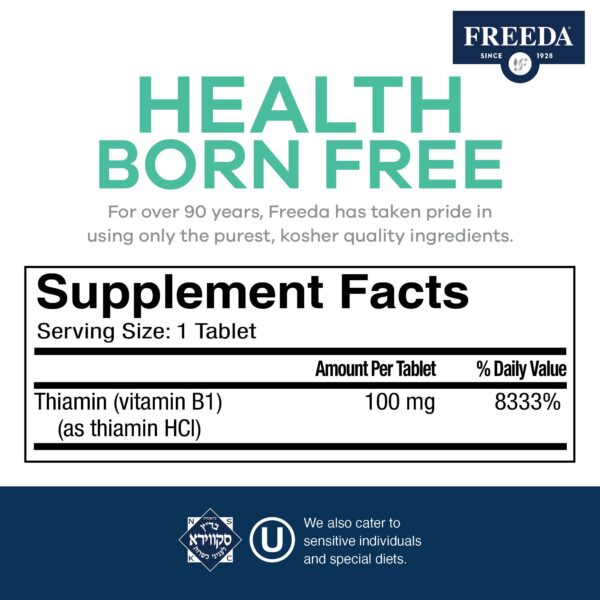 Suplemento Freeda vitamina B1 para sistema nervioso y energía