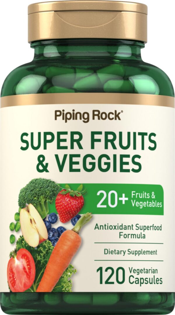 Suplemento de frutas y verduras Piping Rock en envase