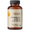Suplemento Futurebiotics vitamina D3 5000 IU envase lateral
