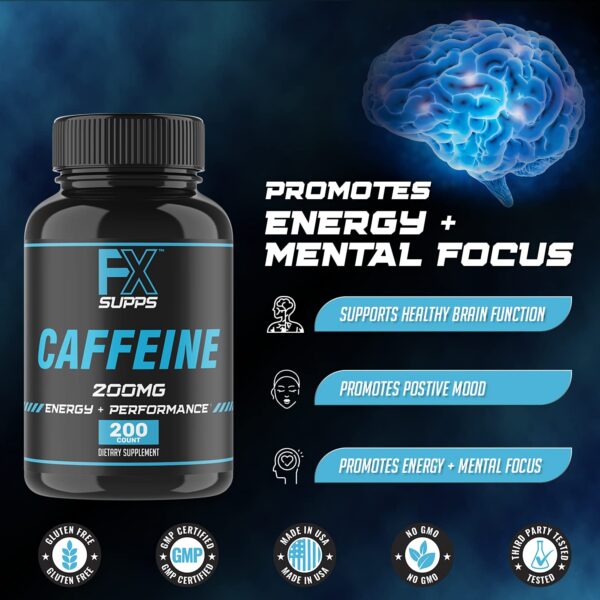 Suplemento fxsupps caffeine para aumentar energía y metabolismo