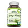Frasco de suplemento de Ginkgo Biloba Herbal Secrets 120mg con 120 cápsulas