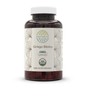 Suplemento Ginkgo Biloba orgánico Herbera frasco 120 cápsulas