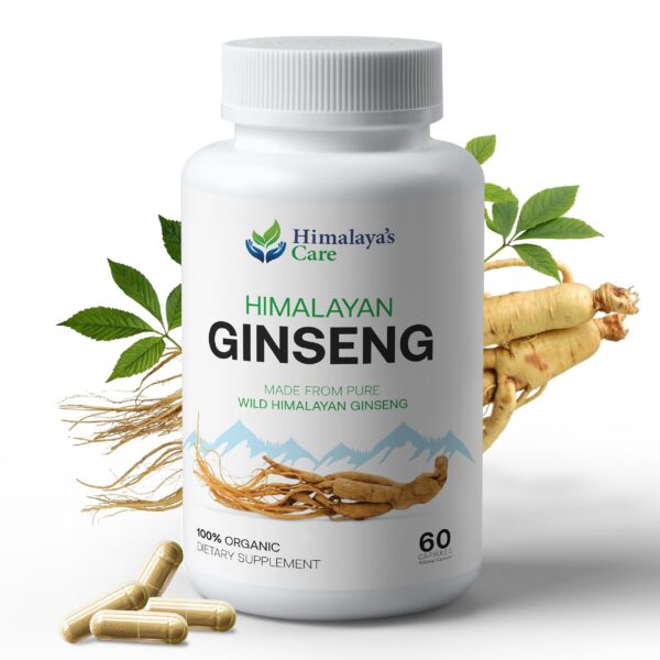 Suplemento Ginseng Panax 1000mg cápsulas veganas Himalaya's Care