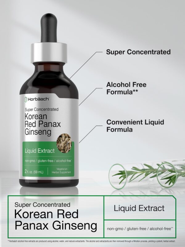 Suplemento de ginseng rojo coreano Horbäach caja y botella