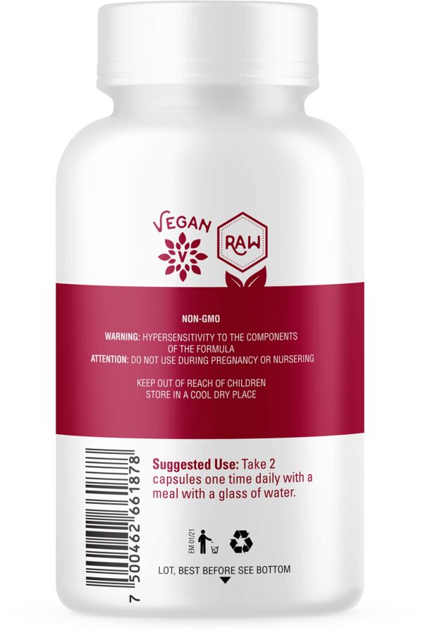 Envase de suplemento de ginseng vegano y no-OGM