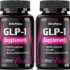 Suplemento GLP-1 con cápsulas blancas y envase