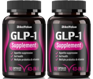 Suplemento GLP-1 con cápsulas blancas y envase