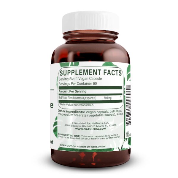 Suplemento vegano arroz de levadura roja 600 mg Natural Nutra