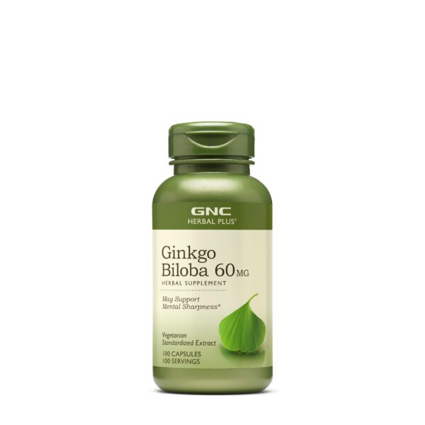Suplemento GNC Ginkgo Biloba 60mg frasco 100 cápsulas