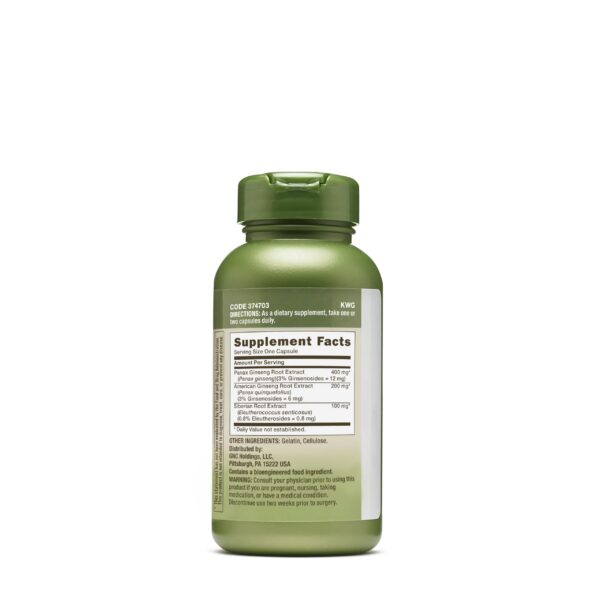 Suplemento GNC Herbal Plus Triple Ginsa para energía y vitalidad