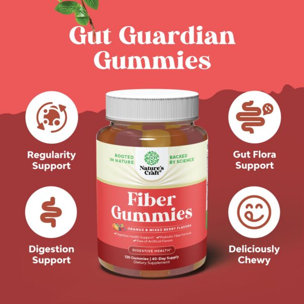 Suplemento gomitas de fibra prebiótica Natures Craft 120 ct