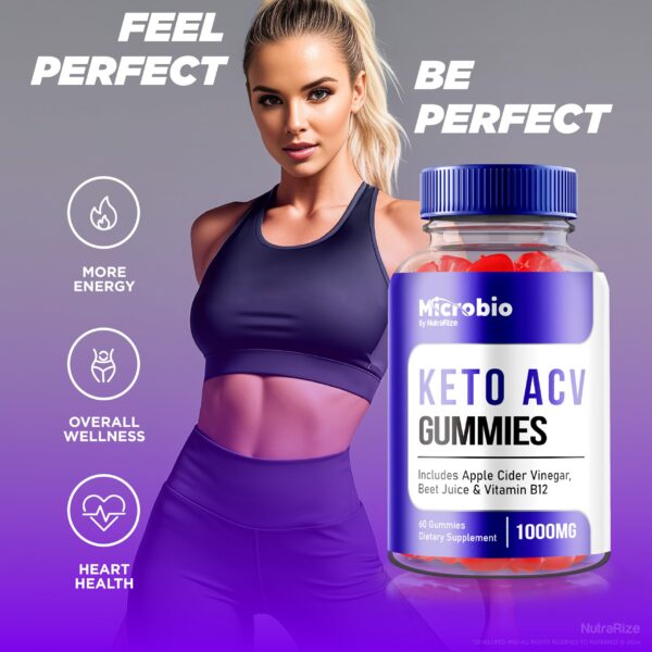 Version 1.0.0 Suplemento gomitas Keto ACV MicroBio NutraRize natural botella
