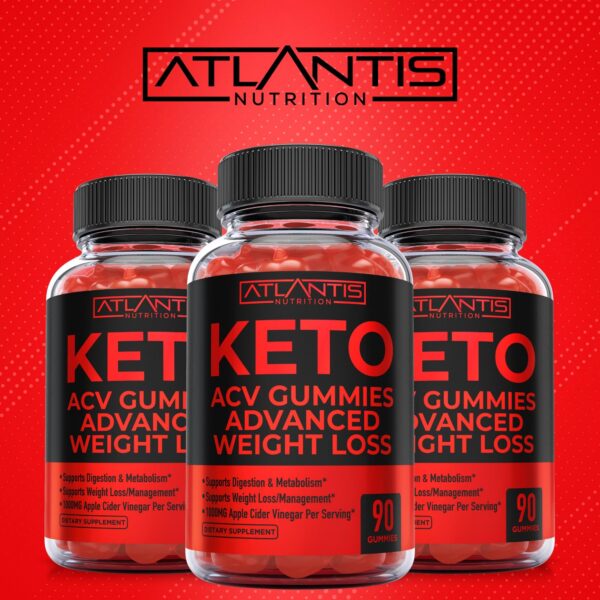 Gomas Keto Atlantis Nutrition sabor manzana 1000mg vinagre sidra