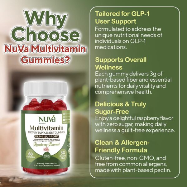 Suplemento en gomitas NuVa sin gluten ni alérgenos comunes