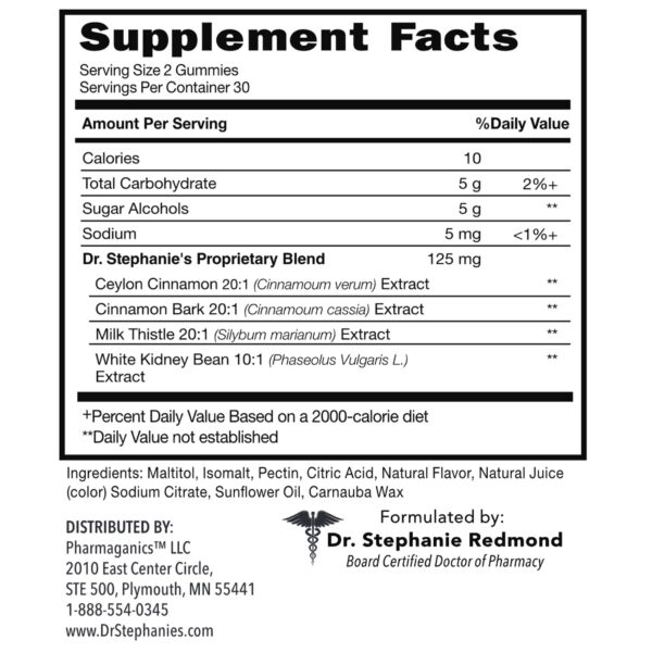 Suplemento natural gomitas SugarDown sabor pastel manzana con canela