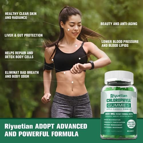 Suplemento gomitas veganas de clorofila para energía