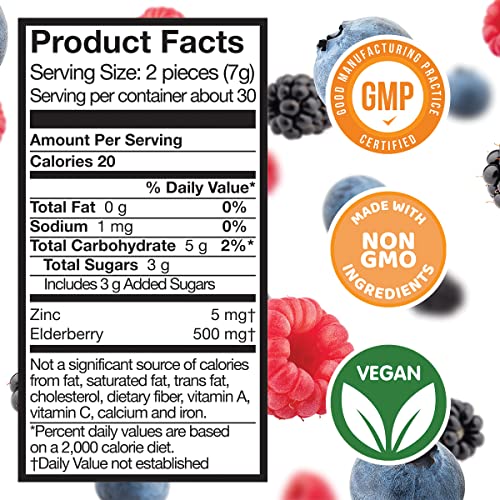 Suplemento gomitas zinc y elderberry para circulación y salud