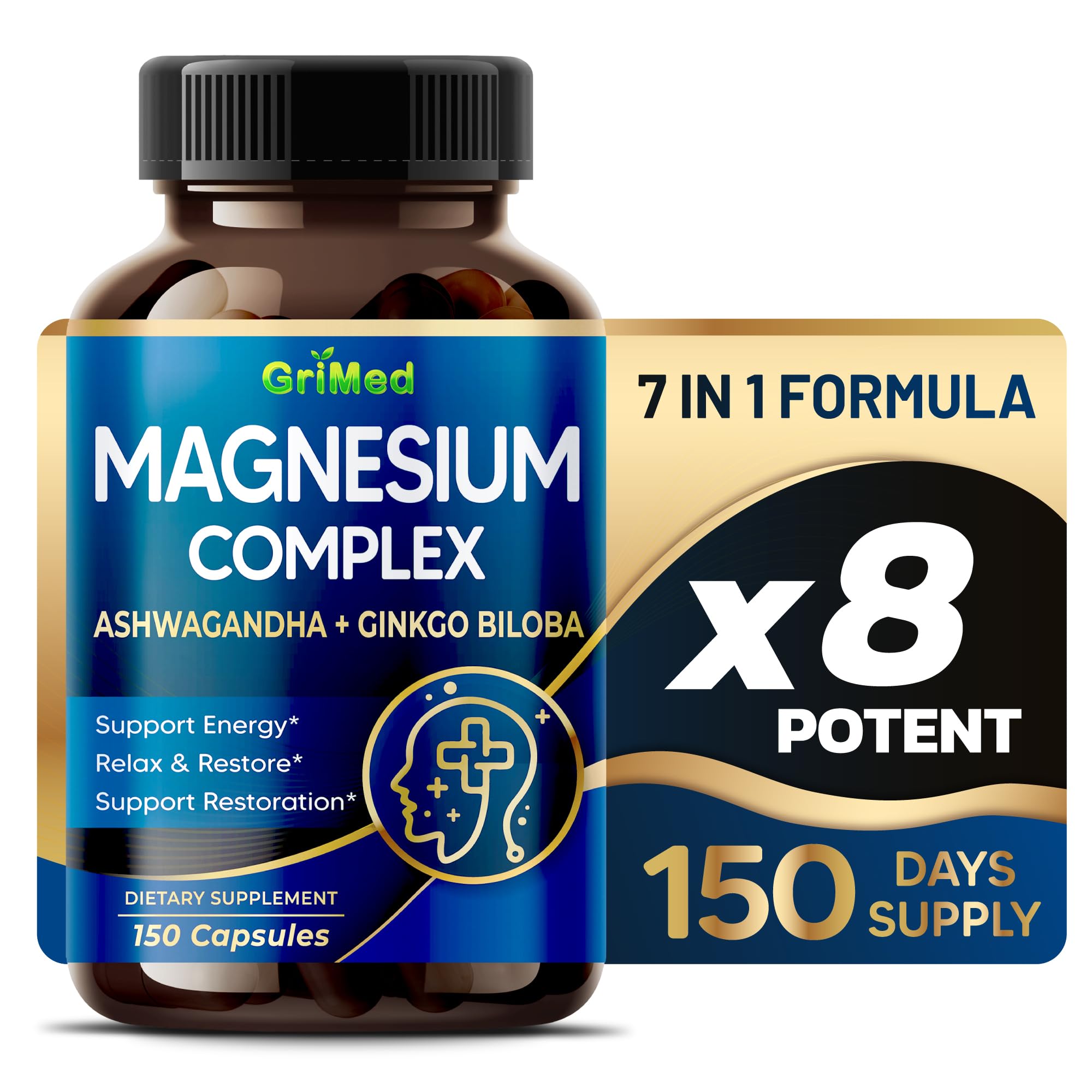 GriMed Magnesium Complex with Ashwagandha and Ginkgo Biloba